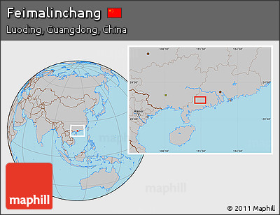 Gray Location Map of Feimalinchang