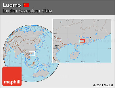 Gray Location Map of Luomo
