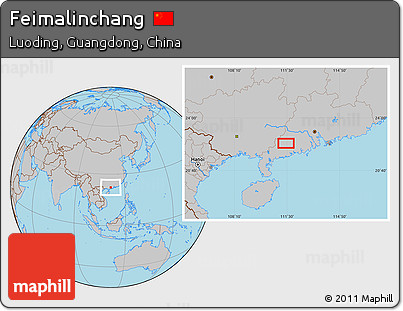 Gray Location Map of Feimalinchang