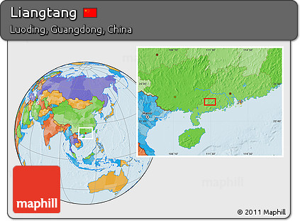 Political Location Map of Liangtang