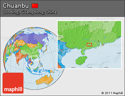 Political Location Map of Chuanbu