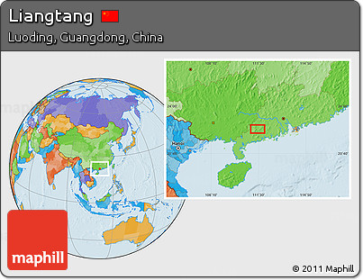 Political Location Map of Liangtang