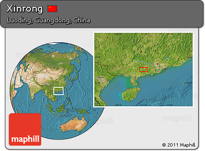 Satellite Location Map of Xinrong