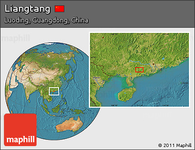 Satellite Location Map of Liangtang