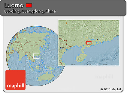 Savanna Style Location Map of Luomo, hill shading