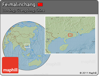 Savanna Style Location Map of Feimalinchang, hill shading