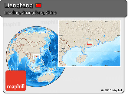 Shaded Relief Location Map of Liangtang