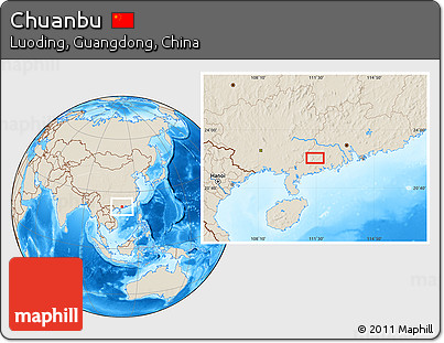 Shaded Relief Location Map of Chuanbu