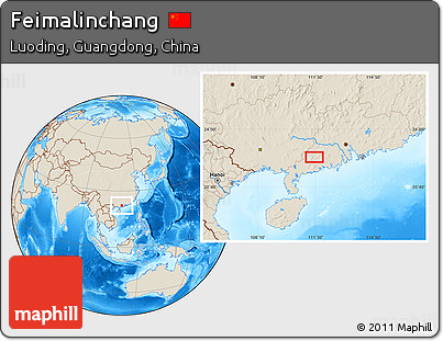 Shaded Relief Location Map of Feimalinchang