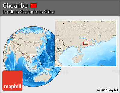 Shaded Relief Location Map of Chuanbu