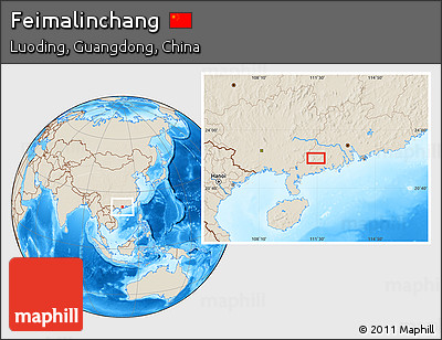 Shaded Relief Location Map of Feimalinchang