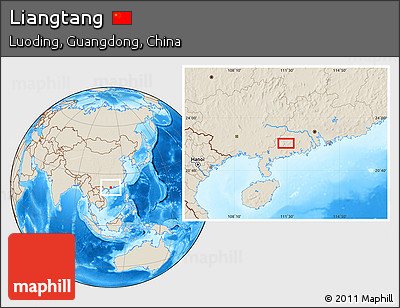 Shaded Relief Location Map of Liangtang