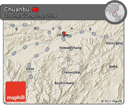 Shaded Relief Map of Chuanbu