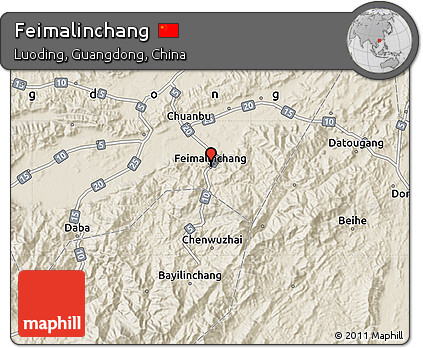 Shaded Relief Map of Feimalinchang
