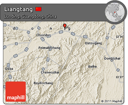 Shaded Relief Map of Liangtang