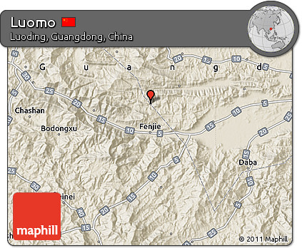Shaded Relief Map of Luomo