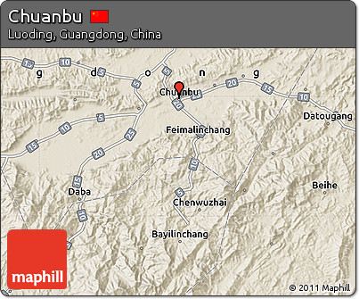 Shaded Relief Map of Chuanbu