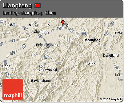 Shaded Relief Map of Liangtang