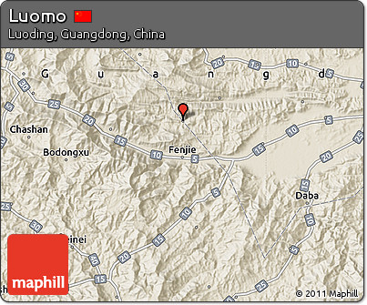 Shaded Relief Map of Luomo