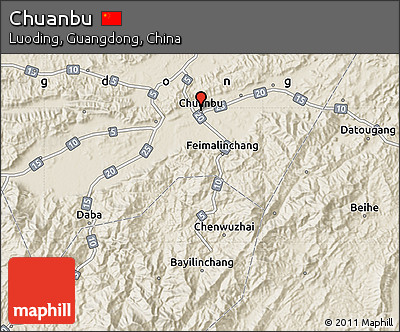 Shaded Relief Map of Chuanbu