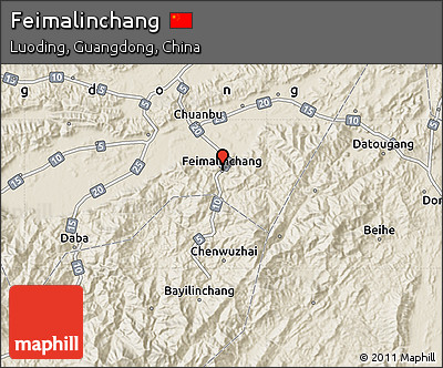 Shaded Relief Map of Feimalinchang