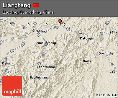 Shaded Relief Map of Liangtang
