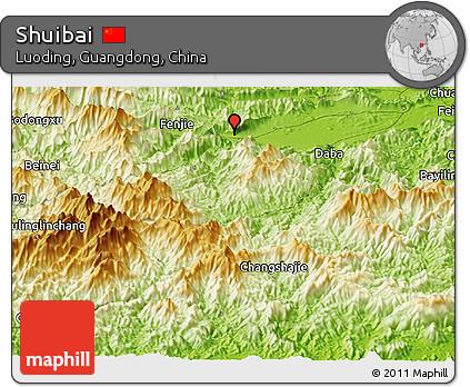 Physical Panoramic Map of Shuibai