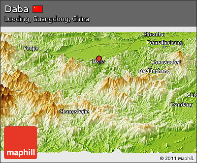 Physical Panoramic Map of Daba