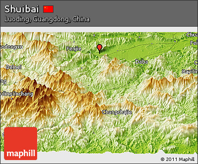Physical Panoramic Map of Shuibai