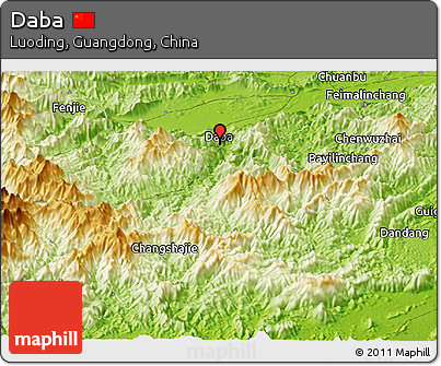 Physical Panoramic Map of Daba