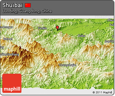Physical Panoramic Map of Shuibai