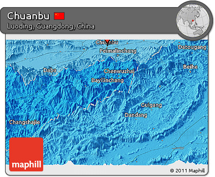 Political Panoramic Map of Chuanbu