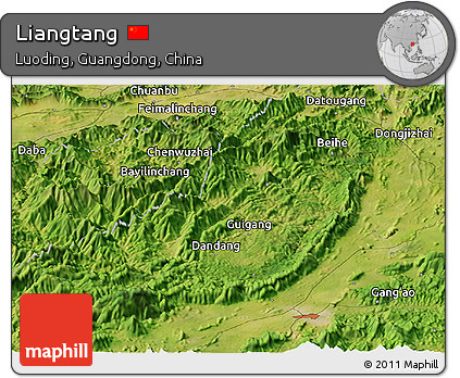 Satellite Panoramic Map of Liangtang