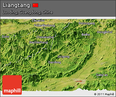 Satellite Panoramic Map of Liangtang