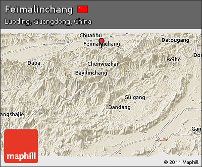 Shaded Relief Panoramic Map of Feimalinchang