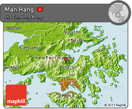 Physical 3D Map of Man Hang