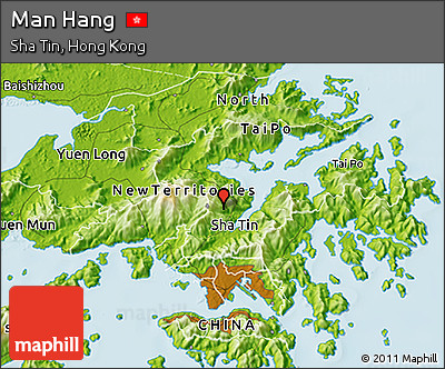 Physical 3D Map of Man Hang