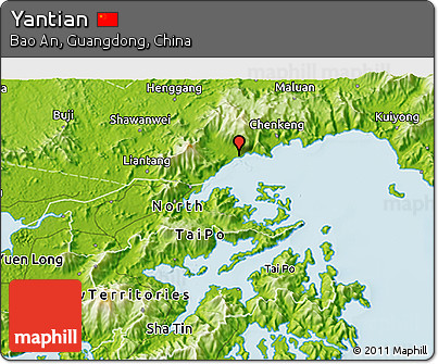 Physical 3D Map of Yantian