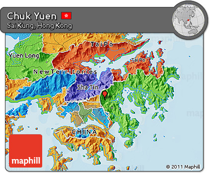 Political 3D Map of Chuk Yuen