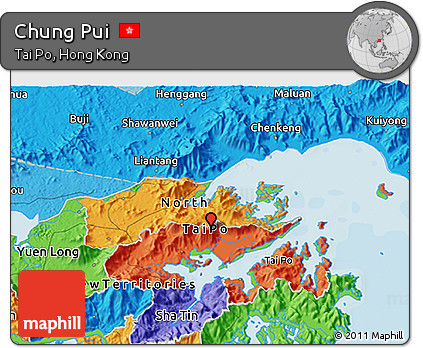 Political 3D Map of Chung Pui