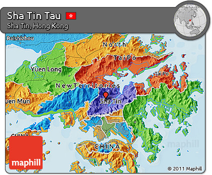 Political 3D Map of Sha Tin Tau