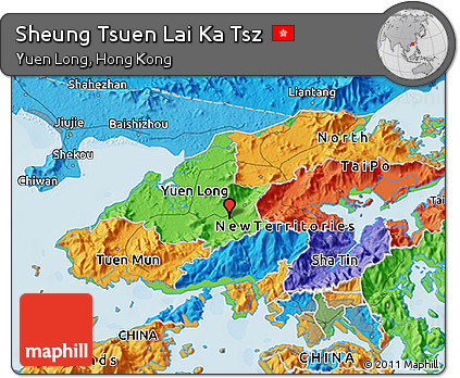 Political 3D Map of Sheung Tsuen Lai Ka Tsz