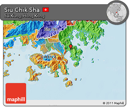 Political 3D Map of Siu Chik Sha