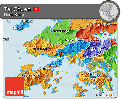 Political 3D Map of Tai Chuen