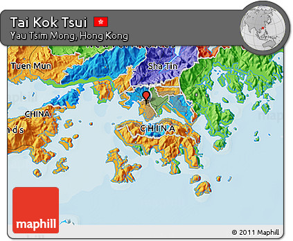 Political 3D Map of Tai Kok Tsui