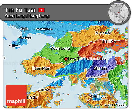 Political 3D Map of Tin Fu Tsai