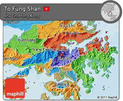 Political 3D Map of to Fung Shan