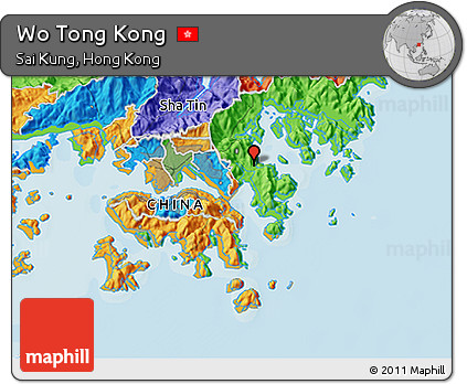 Political 3D Map of Wo Tong Kong