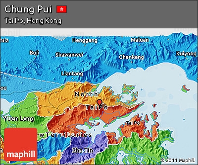 Political 3D Map of Chung Pui