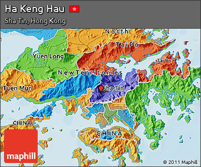 Political 3D Map of Ha Keng Hau
